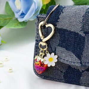 Cute Cherry Strawberry bag charms keychain purse accessories